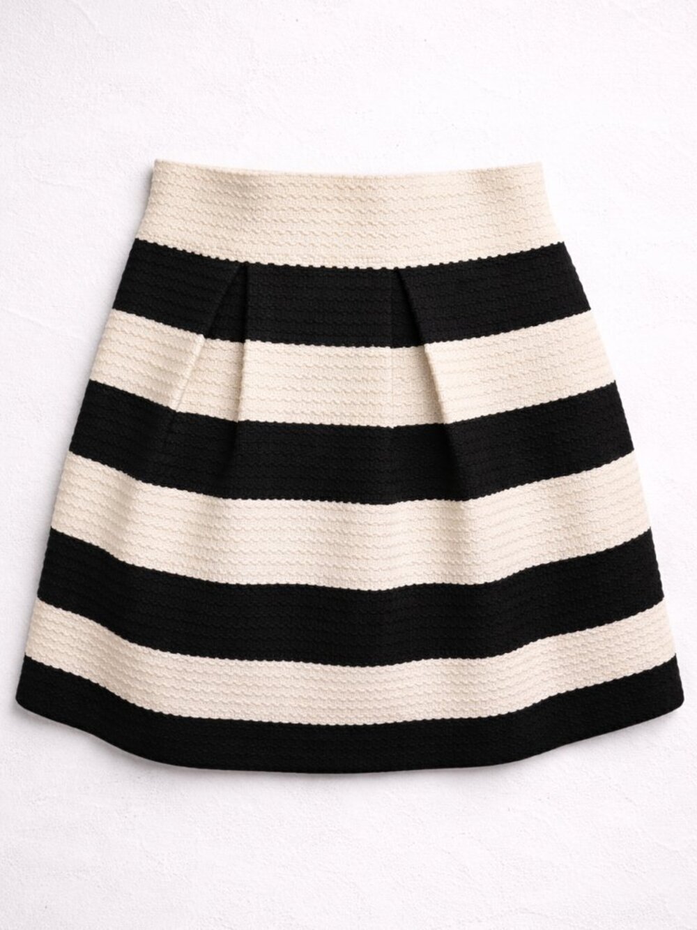 Lore Women's Contrast Black & White Stripes A- Line Skirt Size Large